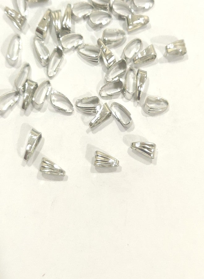 Excellentcrafts Metal Pinch Pendant Hooks for Necklace Jewellery Making (Small, Silver) - Image 5